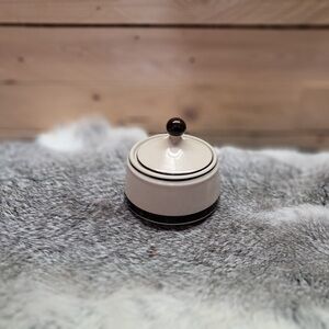 Sears Stoneware Berry Band sugar bowl with lid